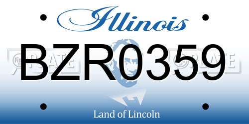 BZR0359 Illinois License Plate