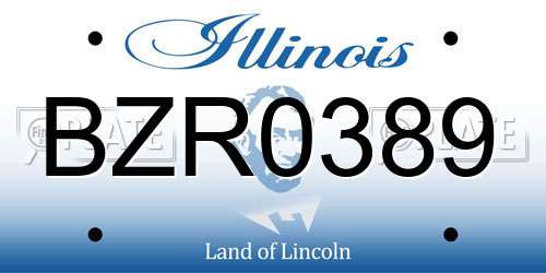 BZR0389 Illinois License Plate