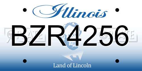 BZR4256 Illinois License Plate