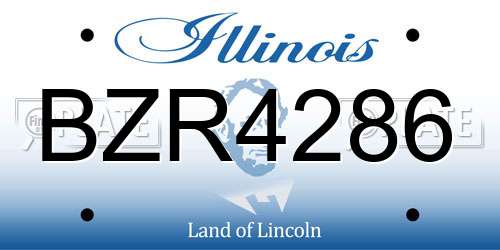 BZR4286 Illinois License Plate