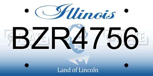 BZR4756 Illinois License Plate