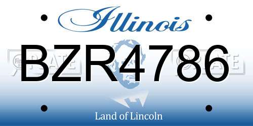 BZR4786 Illinois License Plate