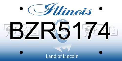 BZR5174 Illinois License Plate