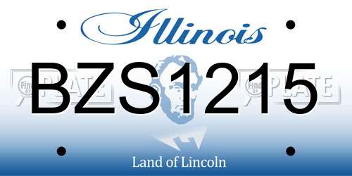 BZS1215 Illinois License Plate