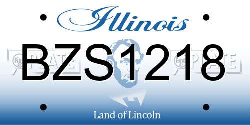 BZS1218 Illinois License Plate