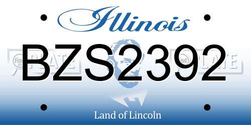 BZS2392 Illinois License Plate