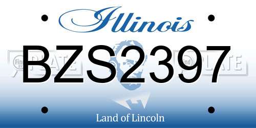 BZS2397 Illinois License Plate