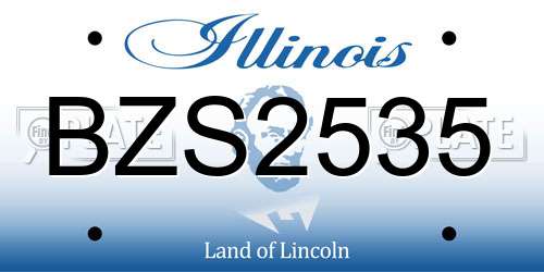 BZS2535 Illinois License Plate