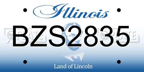 BZS2835 Illinois License Plate