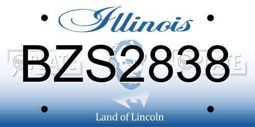 BZS2838 Illinois License Plate