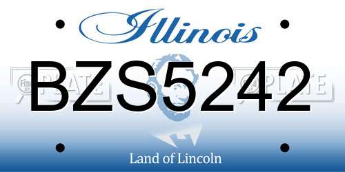 BZS5242 Illinois License Plate