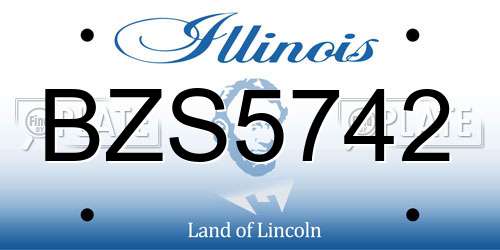 BZS5742 Illinois License Plate