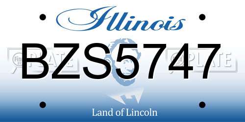 BZS5747 Illinois License Plate