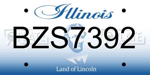 BZS7392 Illinois License Plate