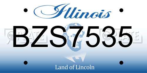 BZS7535 Illinois License Plate