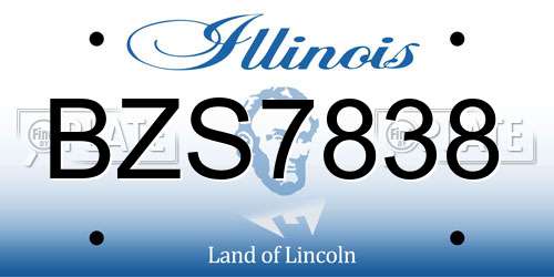 BZS7838 Illinois License Plate