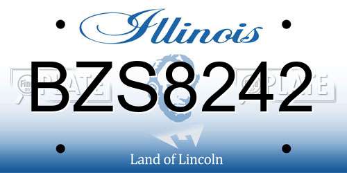BZS8242 Illinois License Plate