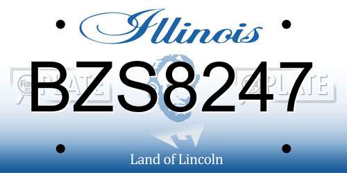 BZS8247 Illinois License Plate