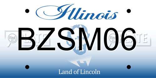 BZSM06 Illinois License Plate