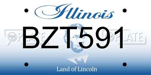 BZT591 Illinois License Plate