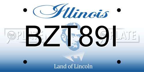 BZT89I Illinois License Plate