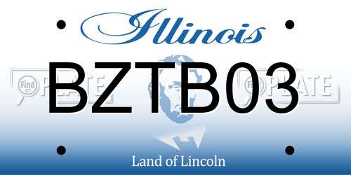 BZTB03 Illinois License Plate