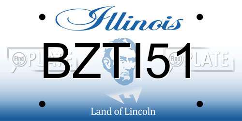 BZTI51 Illinois License Plate