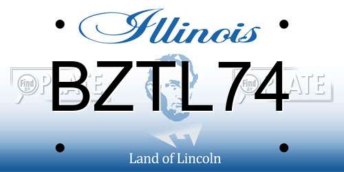 BZTL74 Illinois License Plate