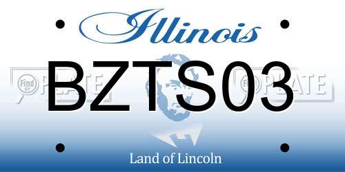 BZTS03 Illinois License Plate