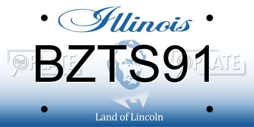 BZTS91 Illinois License Plate