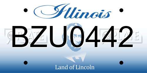 BZU0442 Illinois License Plate