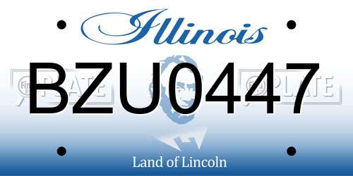 BZU0447 Illinois License Plate