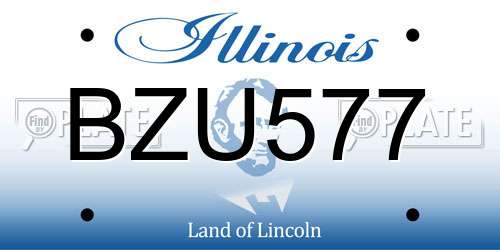 BZU577 Illinois License Plate