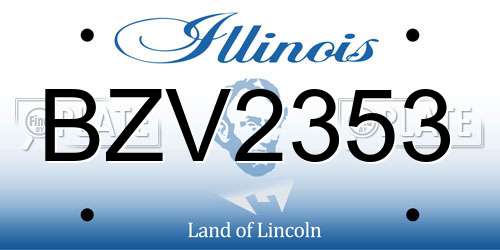 BZV2353 Illinois License Plate