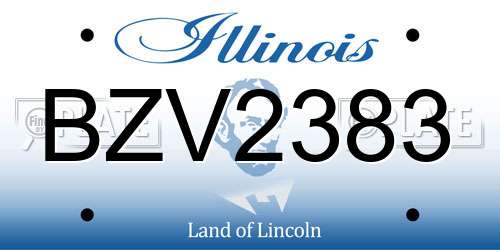 BZV2383 Illinois License Plate