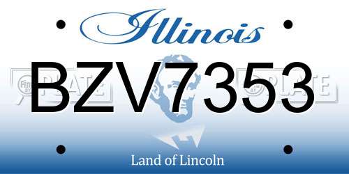 BZV7353 Illinois License Plate