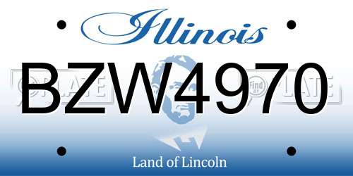 BZW4970 Illinois License Plate