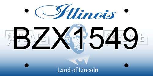 BZX1549 Illinois License Plate