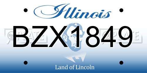 BZX1849 Illinois License Plate