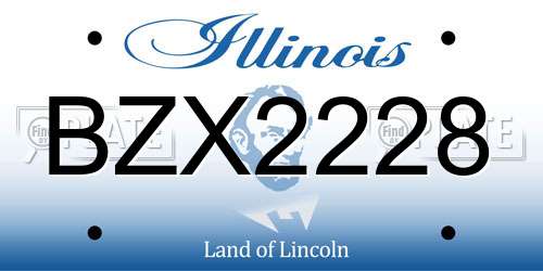 BZX2228 Illinois License Plate