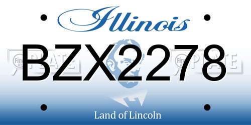 BZX2278 Illinois License Plate