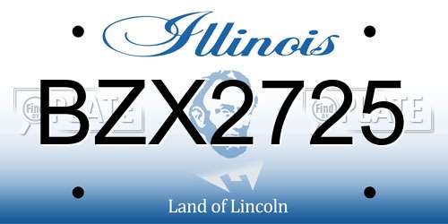 BZX2725 Illinois License Plate