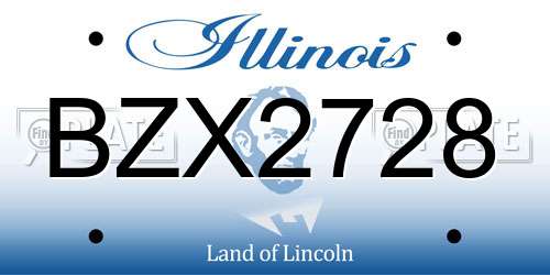 BZX2728 Illinois License Plate