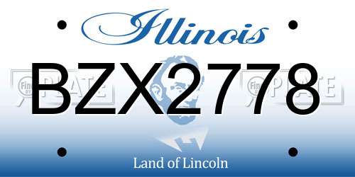 BZX2778 Illinois License Plate