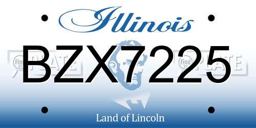 BZX7225 Illinois License Plate
