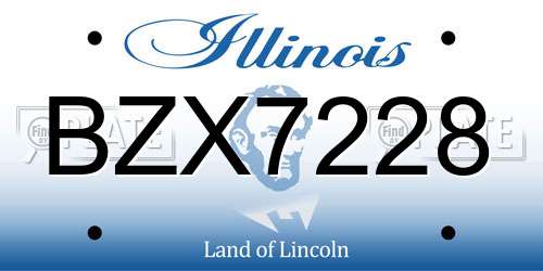 BZX7228 Illinois License Plate