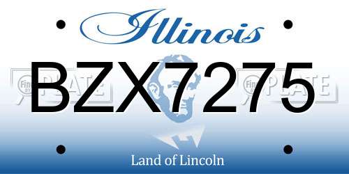 BZX7275 Illinois License Plate