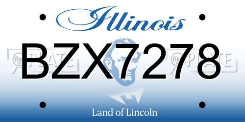 BZX7278 Illinois License Plate