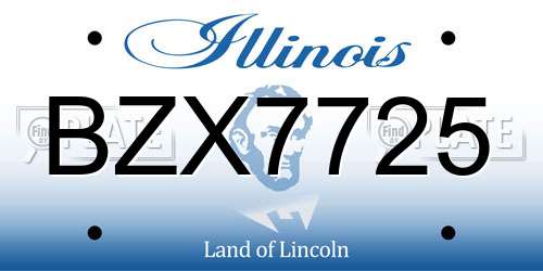 BZX7725 Illinois License Plate