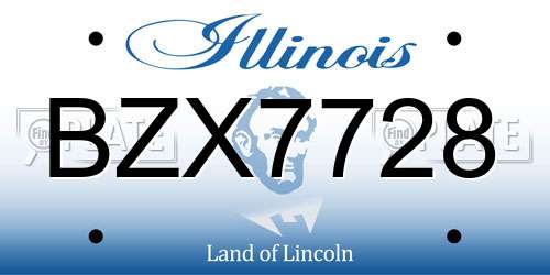 BZX7728 Illinois License Plate